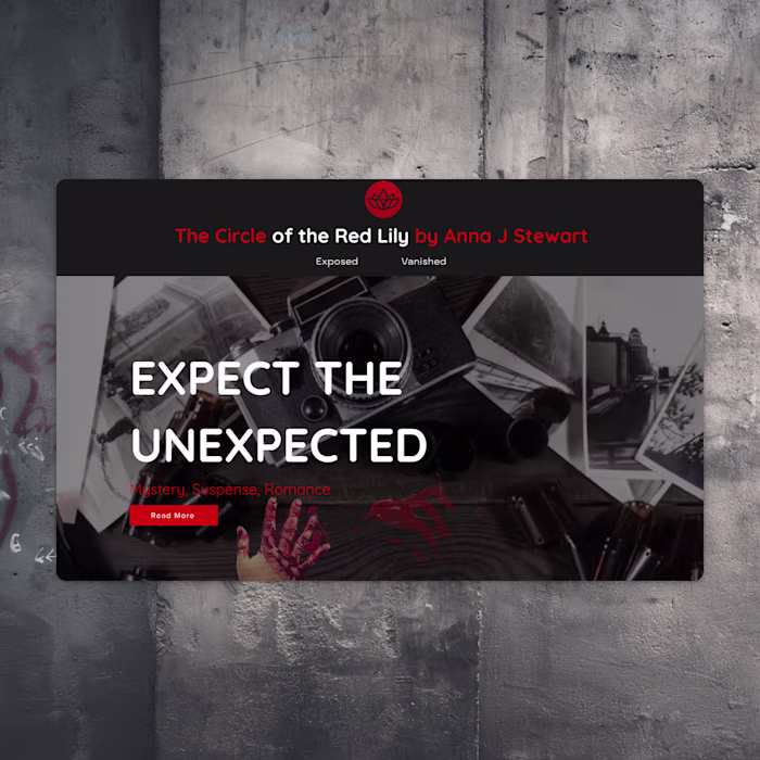 The Circle of the Red Lily Author Website Design