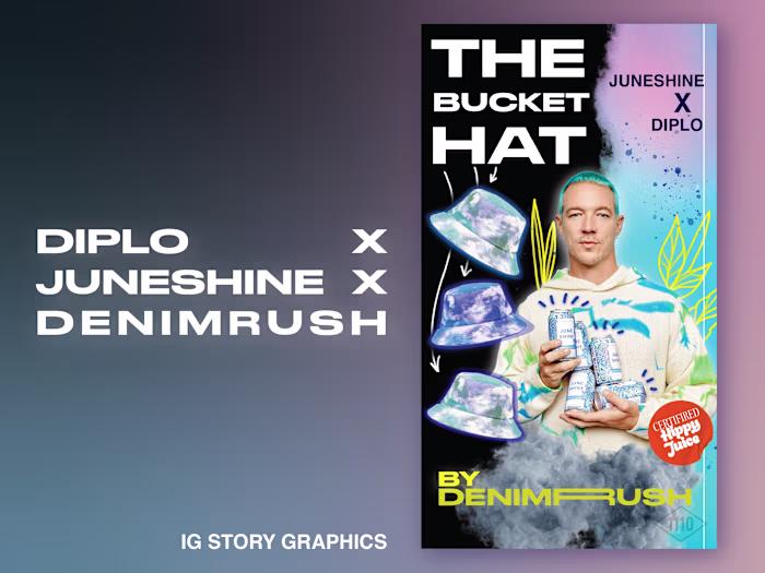 Diplo x Juneshine x Denimrush Promo Graphics