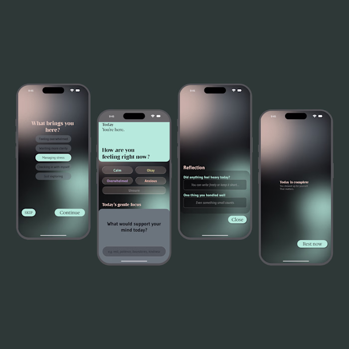 UI/UX & Product Design for Mental Wellness App Concept
