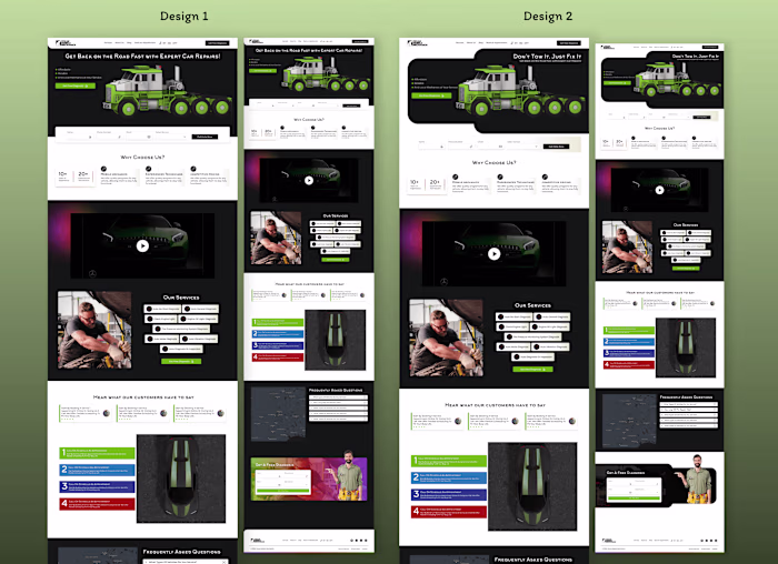Mechanic Landing Page Redesign & Development