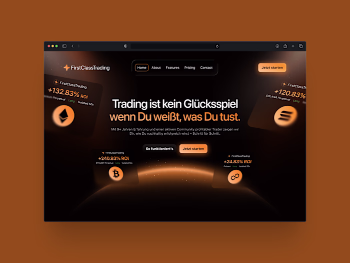 Landing Page Design for FirstClass Trading