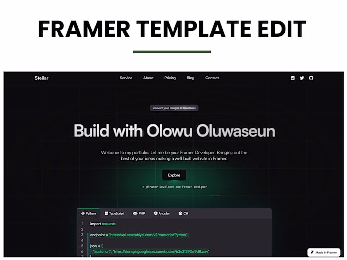 Framer Template Edit for Portfolio