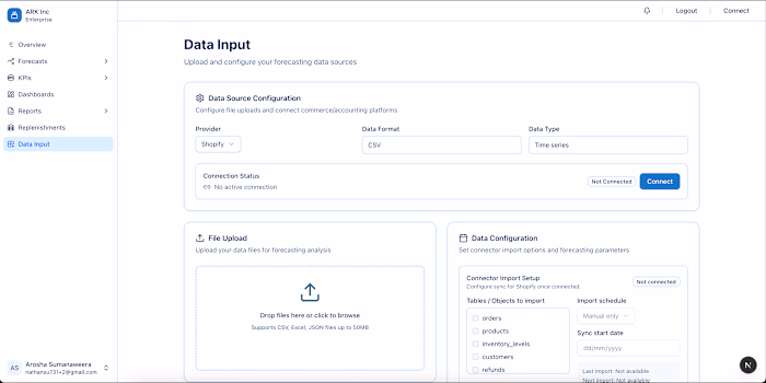 ARK Forecasting Application - NextJS,