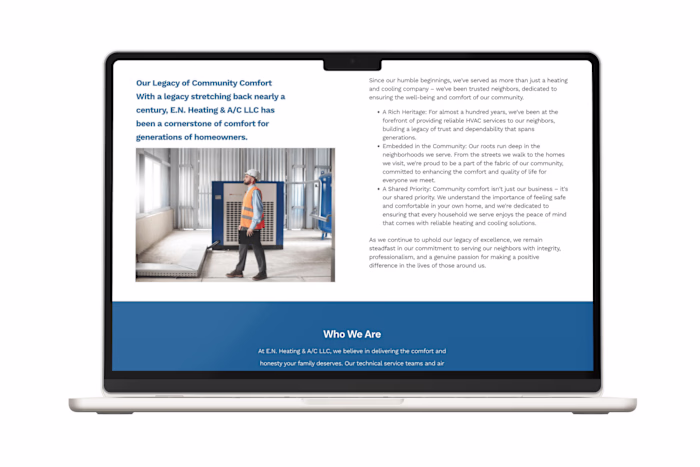 HubSpot CMS Website Design for E.N Heating and Cooling