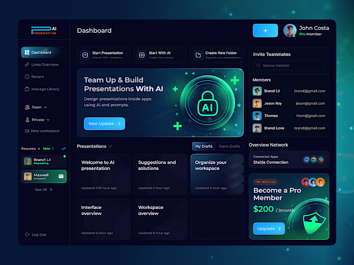 AI-Powered Presentation Dashboard