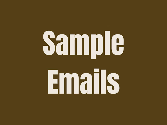 Sample Emails