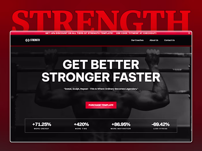 Strength Fitness Framer Template