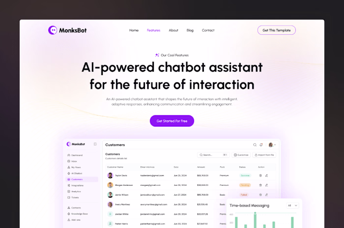 MonksBot: AI Chatbot Platform Built with Framer
