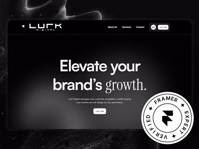 LURK Ad Agency - Framer Website