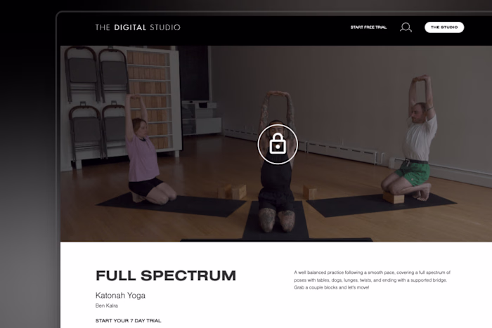 SaaS streaming App - Studio Yoga