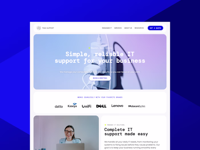 Tekk Support Website Design and Development
