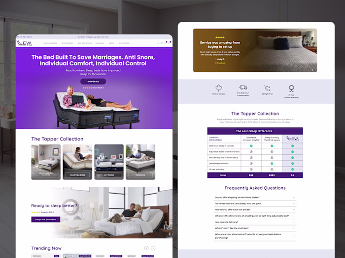 Home page create in Replo