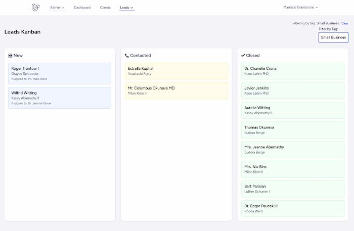 MiniCRM TALL stack (Tailwind, Alpine, Laravel, Livewire)