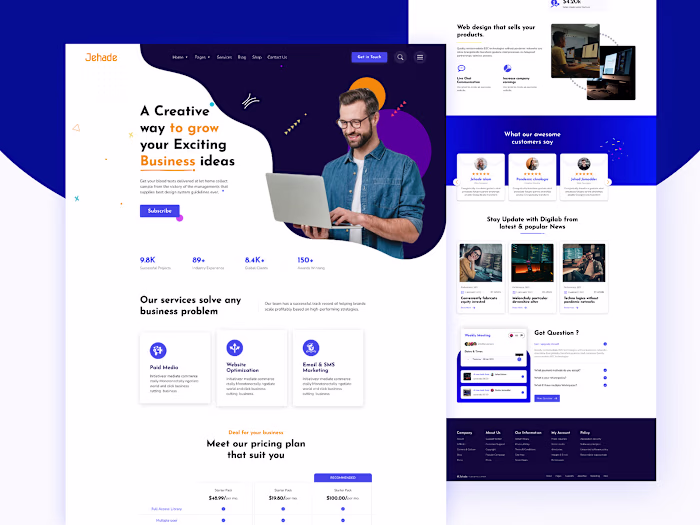Digital Marketing Landing page Design on Behance