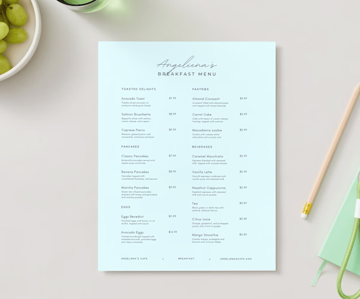 Breakfast Menu