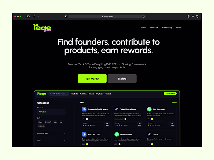 Rede Waitlist Landing page