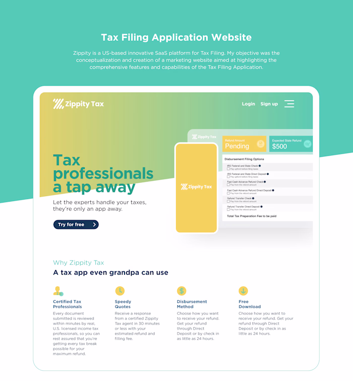 Tax Filing SAAS Website on Behance