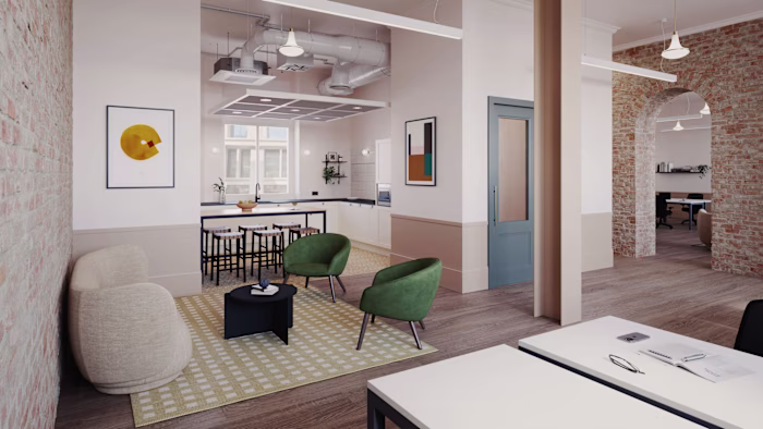 Sleek Office Space 3D Renderings