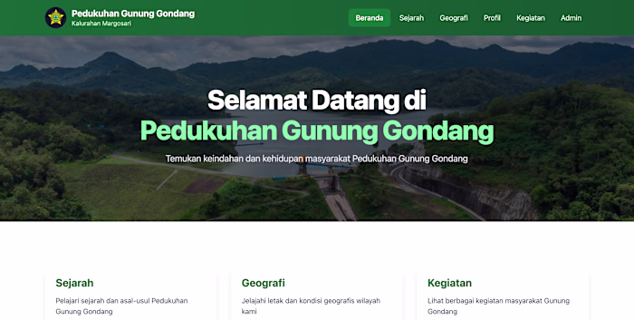Website Pedukuhan Gunung Gondang