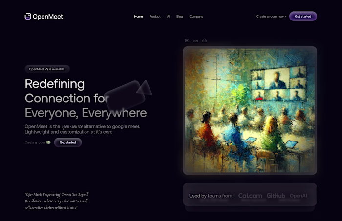 OpenMeet website design