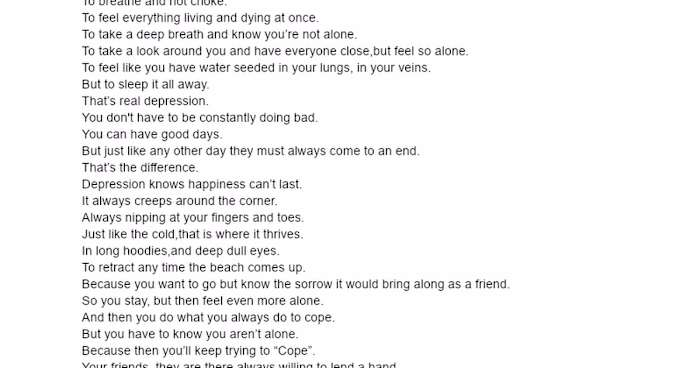 Reflections on Depression and Coping