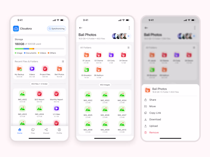 Cloud Storage App UI