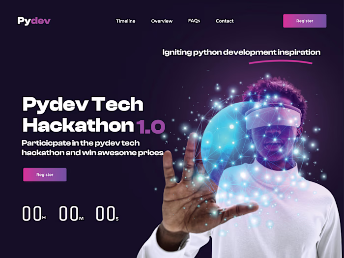 Pydev Tech Hackathon 1.0 design and website development