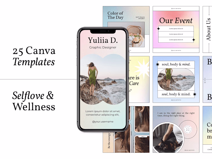 Wellness Instagram Templates | Canva Templates