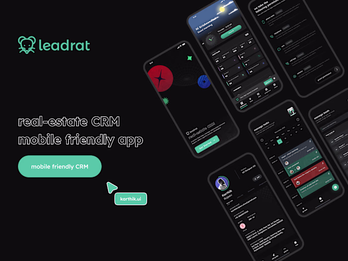 leadrat CRM App: 
Clean and Classy UI design