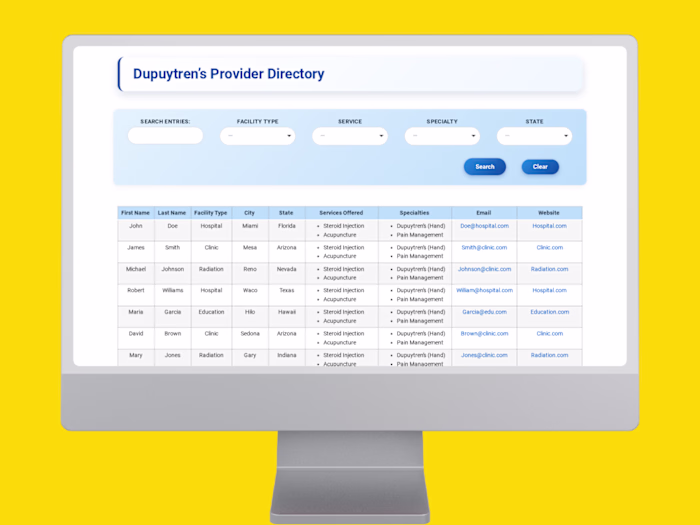 Dupuytren's Provider Directory