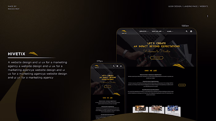 HIVETIX | UI/UX of a Marketing Agency :: Behance