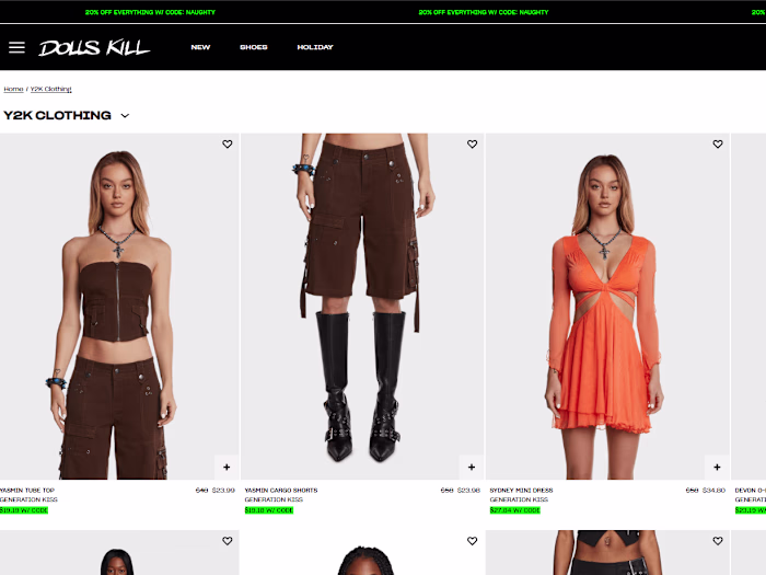 Redesign of Dolls Kill E-commerce Website