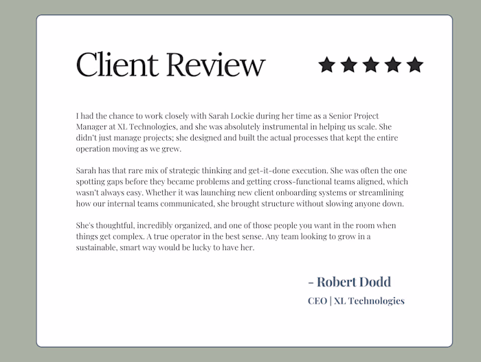 Senior Project Management at XL Technologies