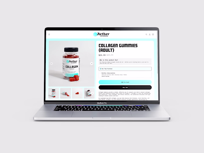 Aether Wellness - Brand and Custom Shopify Site