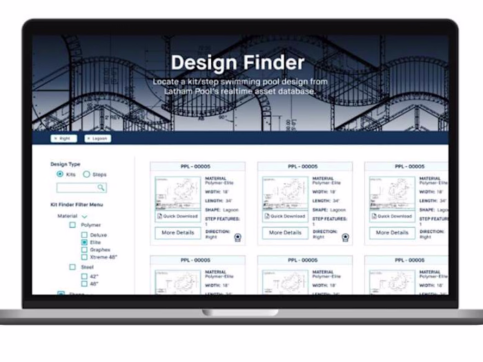 Pool design search with filtering options (MySQL, React)