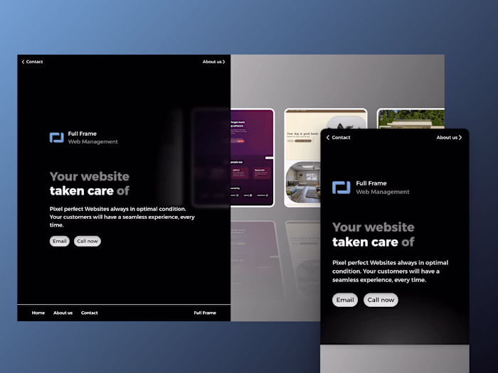 Designing the Homepage of a web-management firm