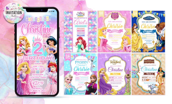 I will design kids birthday invitation and disney invitation