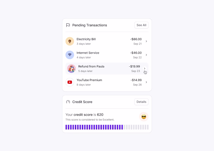 Banking Widgets