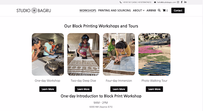 Studio Bagru | Website Redesign