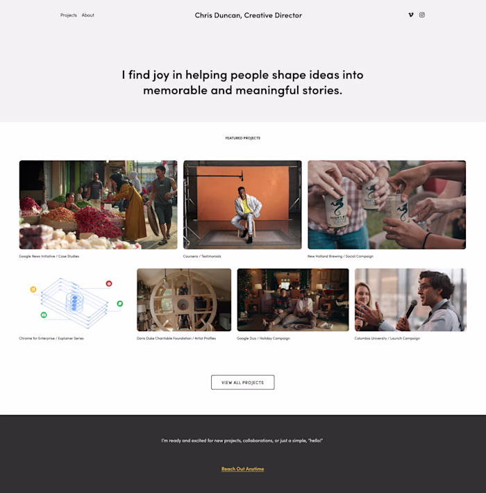 Squarespace Portfolio Showcase