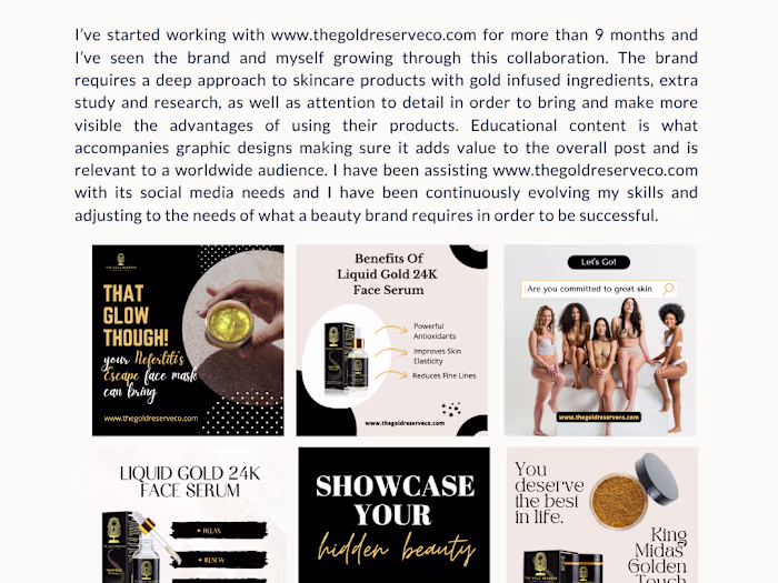 Helping Gold infused beauty products get sales