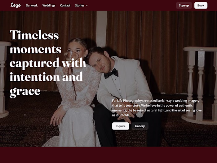 Rapid Wedding Photography UI Design