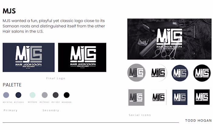 MJS logo and brand identity design