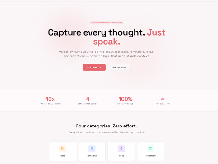 VoiceFlow — AI Voice Productivity & Task Management App