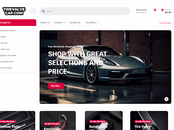 Car accessories website
