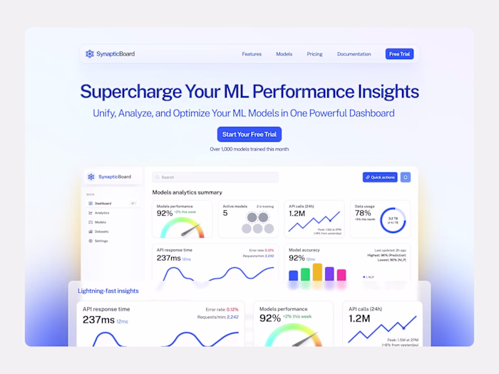 SynapticBoard - AI SaaS web design