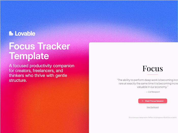 Focus - Session Tool Template
