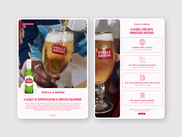 Stella Artois Sell Sheet – A Premium Brand Presentation