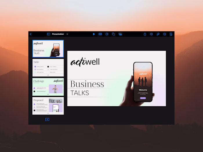 Pitch deck - Actiwell ::
