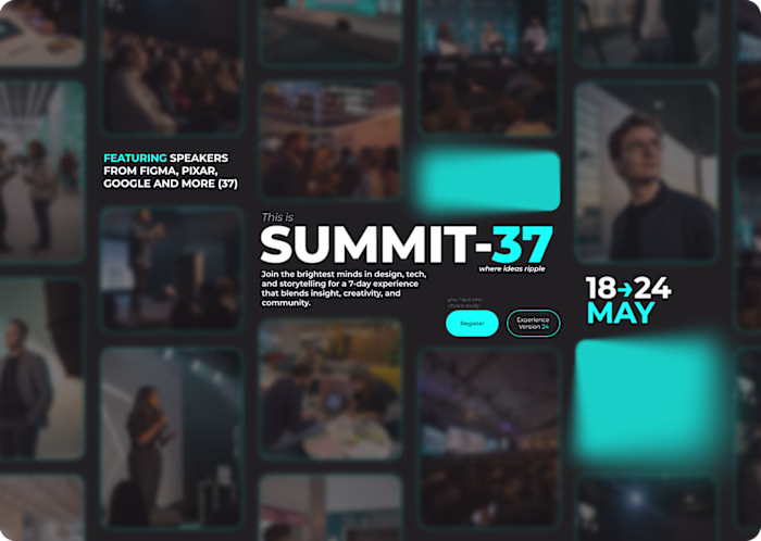Landing Page of a Design and Storytelling Summit